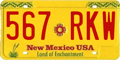 NM license plate 567RKW