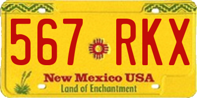 NM license plate 567RKX