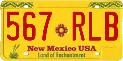 NM license plate 567RLB