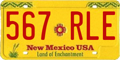 NM license plate 567RLE