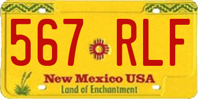 NM license plate 567RLF