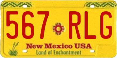 NM license plate 567RLG