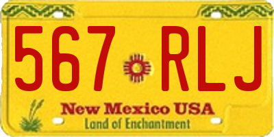 NM license plate 567RLJ