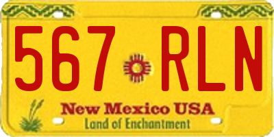 NM license plate 567RLN