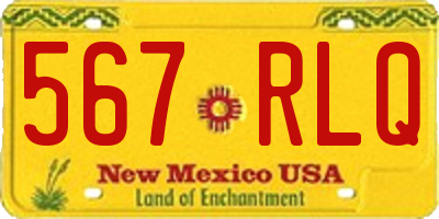 NM license plate 567RLQ