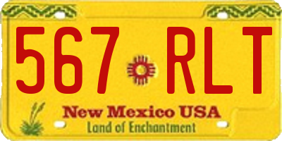 NM license plate 567RLT
