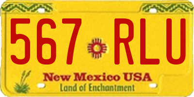 NM license plate 567RLU