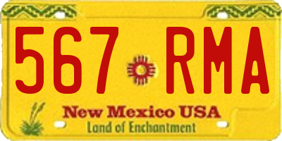NM license plate 567RMA