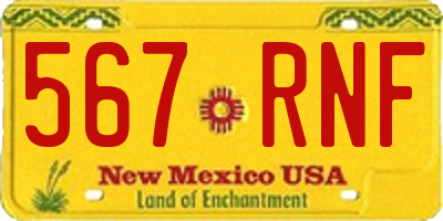NM license plate 567RNF