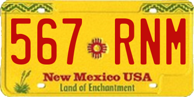 NM license plate 567RNM