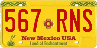 NM license plate 567RNS