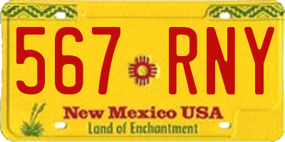 NM license plate 567RNY