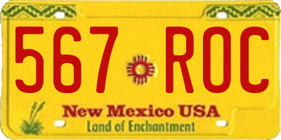 NM license plate 567ROC