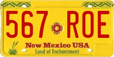 NM license plate 567ROE