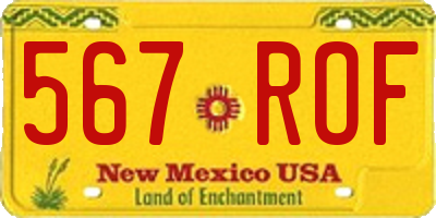 NM license plate 567ROF