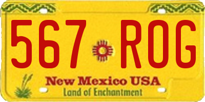 NM license plate 567ROG