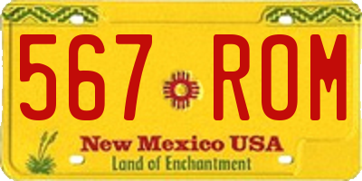 NM license plate 567ROM