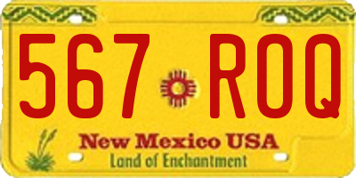 NM license plate 567ROQ
