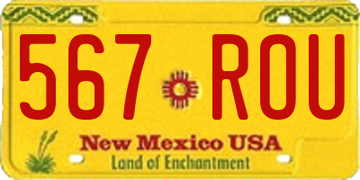 NM license plate 567ROU