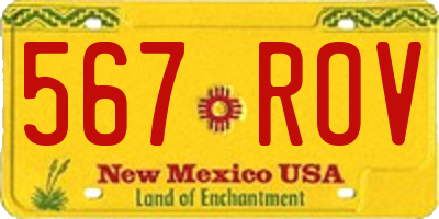 NM license plate 567ROV