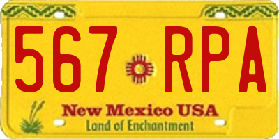 NM license plate 567RPA