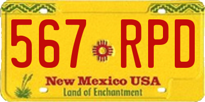 NM license plate 567RPD