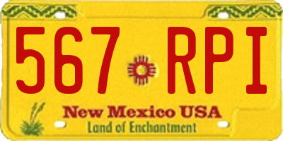 NM license plate 567RPI