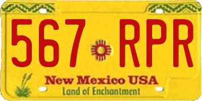NM license plate 567RPR