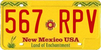 NM license plate 567RPV