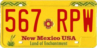 NM license plate 567RPW