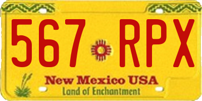 NM license plate 567RPX