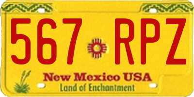 NM license plate 567RPZ