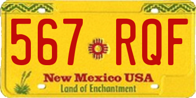 NM license plate 567RQF