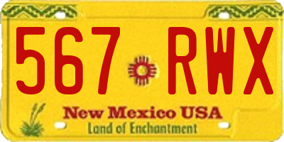 NM license plate 567RWX