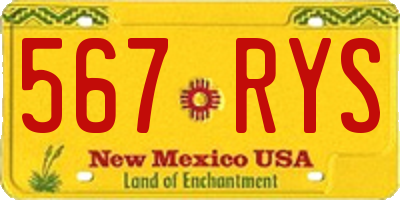 NM license plate 567RYS