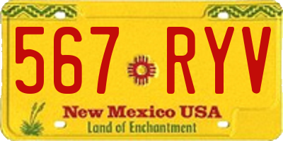 NM license plate 567RYV