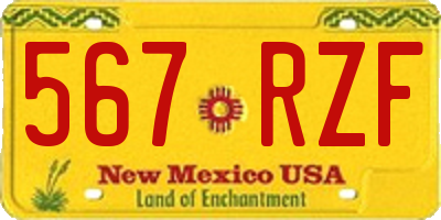 NM license plate 567RZF