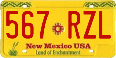 NM license plate 567RZL