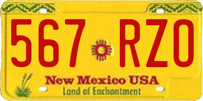 NM license plate 567RZO