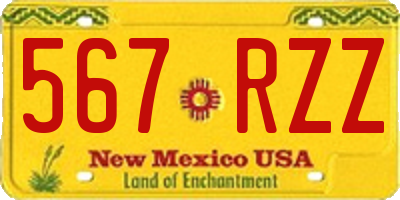 NM license plate 567RZZ