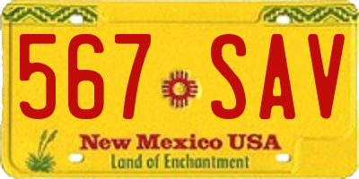 NM license plate 567SAV