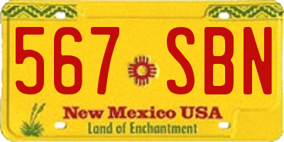 NM license plate 567SBN