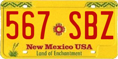 NM license plate 567SBZ