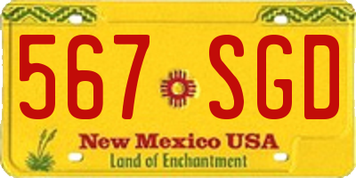 NM license plate 567SGD