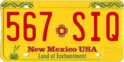 NM license plate 567SIQ