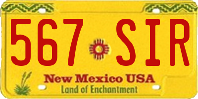 NM license plate 567SIR