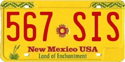 NM license plate 567SIS