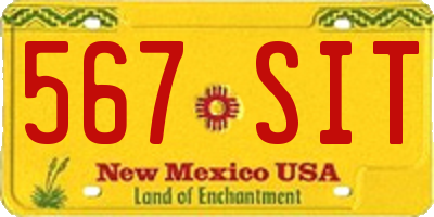 NM license plate 567SIT