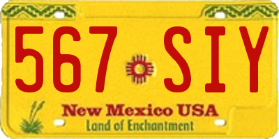 NM license plate 567SIY