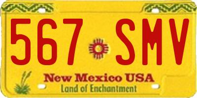 NM license plate 567SMV